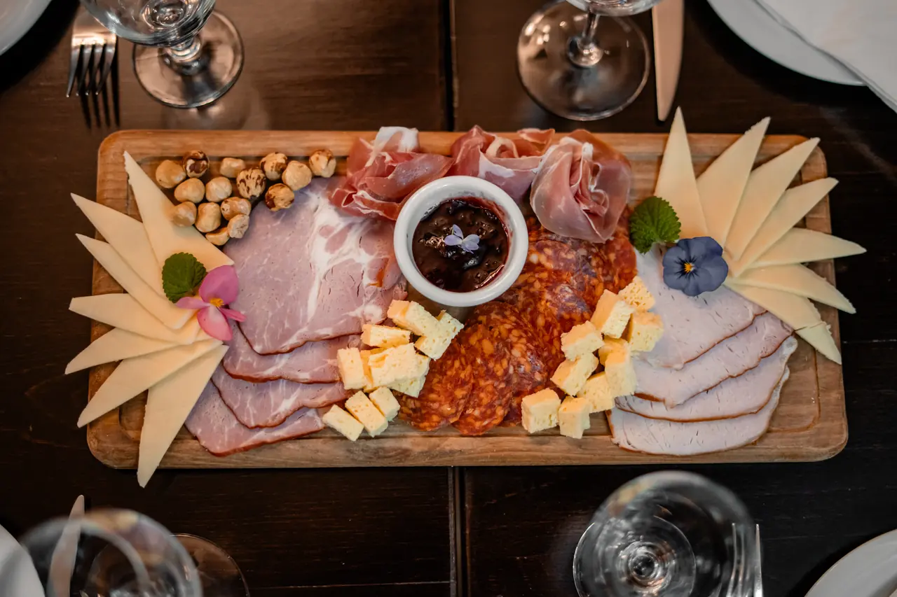 Local cheese and ham
